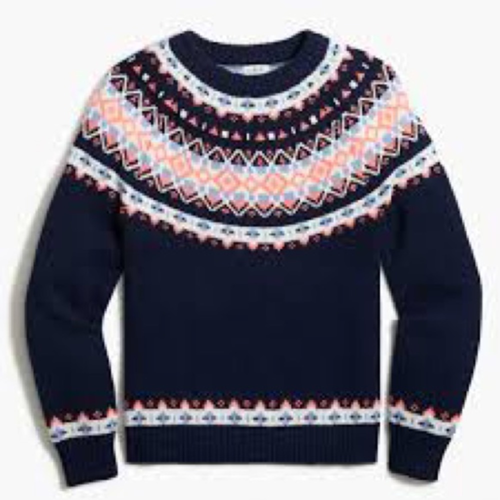 EUC Jcrew Factory crewcuts fair isle cotton-blend sweater, girl’s size small!